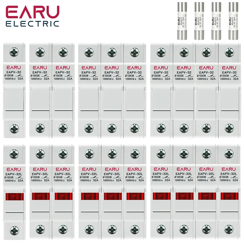 1P 2P 3P 4P Solar DC pemegang sekering tegangan tinggi Solar PV DC 1000V fotovoltaik 6A-32A sistem fotovoltaik pelindung gpV