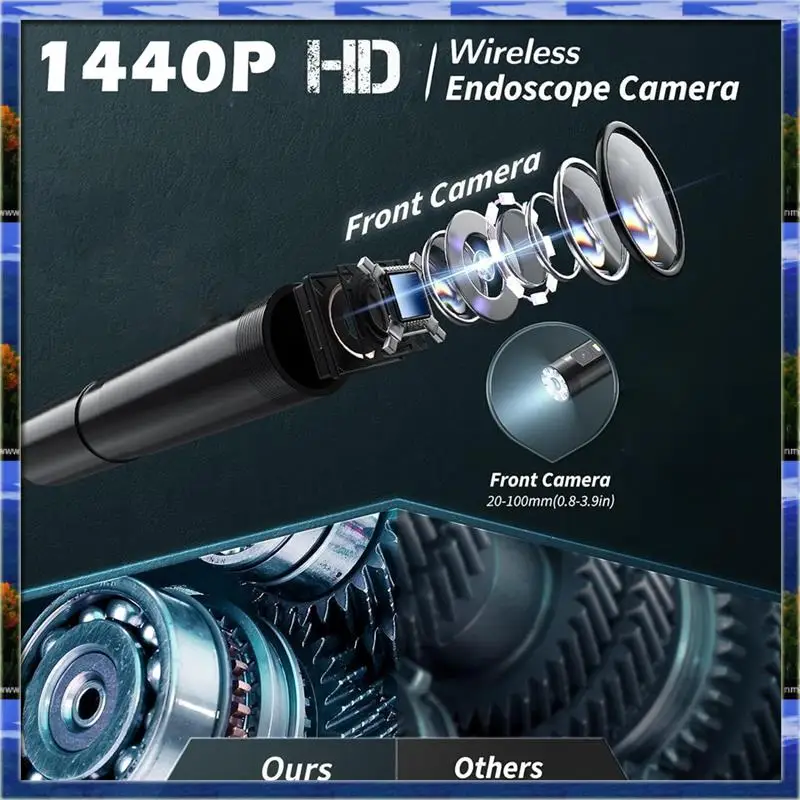 

LJL 8 мм 1440P двойной объектив Wi-Fi видеоэндоскоп инспекционная камера для обнаружения автомобильных машин