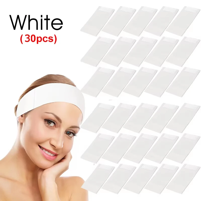 100/50/30 Stück Einweg-Spa-Gesichtsstirnbänder, Vliesstoff, weiche Hautpflege-Headwraps für Frauen, Salons, Schönheit, Kosmetikerin, Zubehör