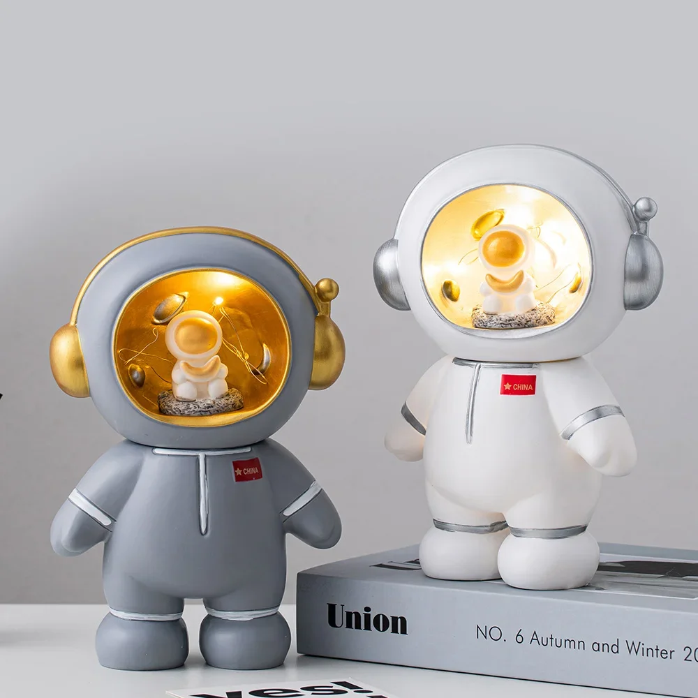 Cartoon Astronaut Night Light Modern Home Decoration Accessories Room Desktop Kawaii Spaceman Bedside Lamp Creative Decor Gift