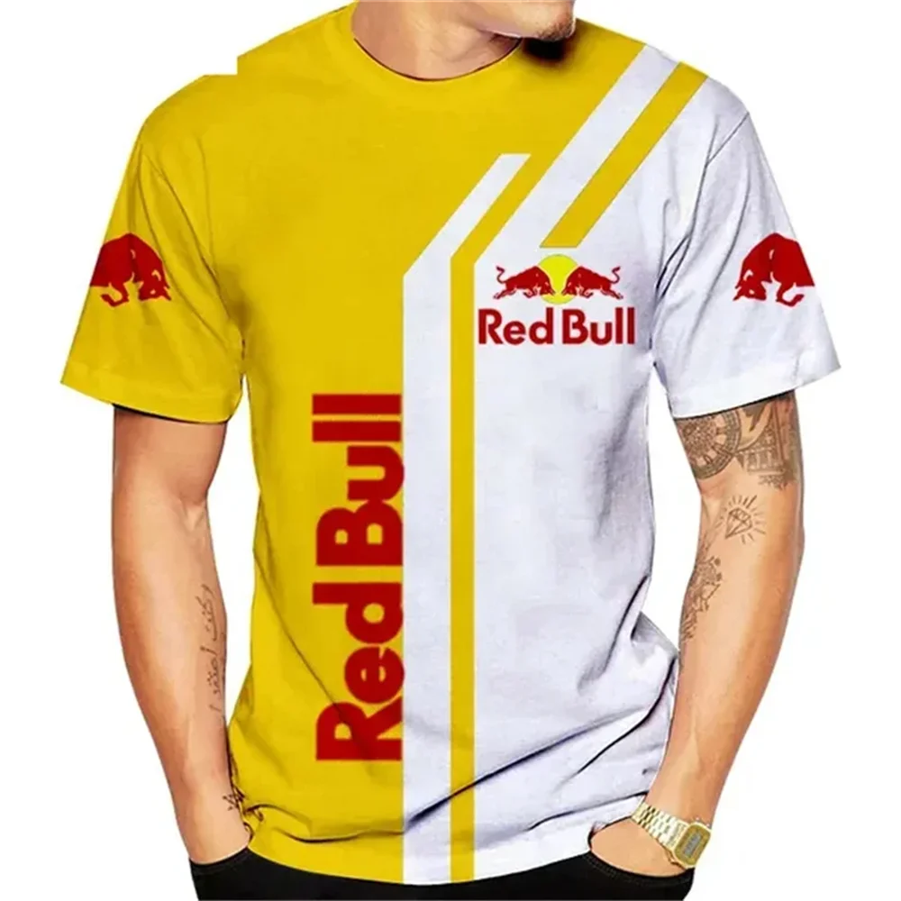 

New Red Bull Racing T-shirt, Men's Sports T-shirt, Red Bull 3D Printed Casual Short Sleeve T-shirt, Oversized Red Bull Clothing