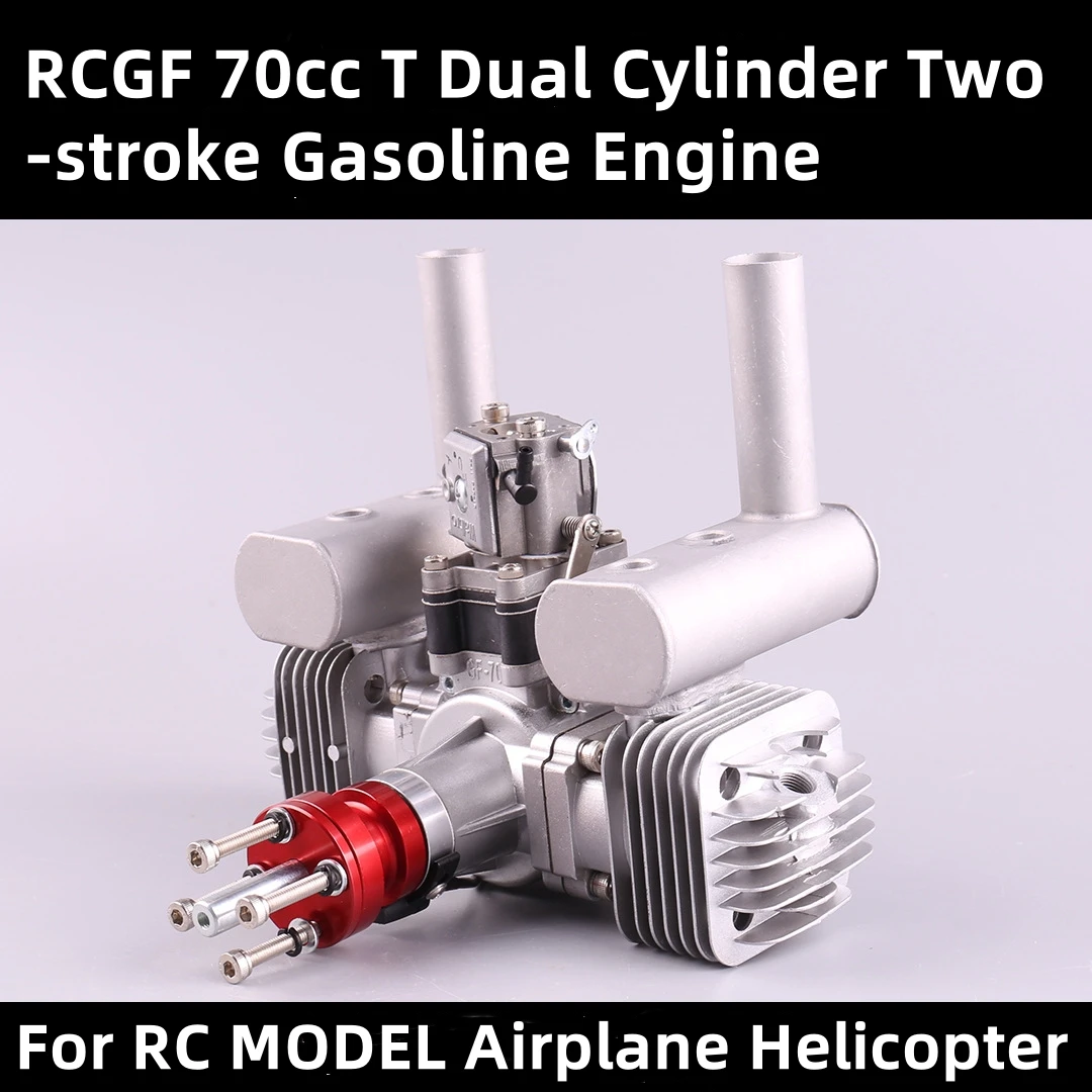 RCGF 70cc T Dual Cylinder Model Aircraft Gasoline Engine RC Oil Powered Fixed Wing Airplane Helicopter Engine