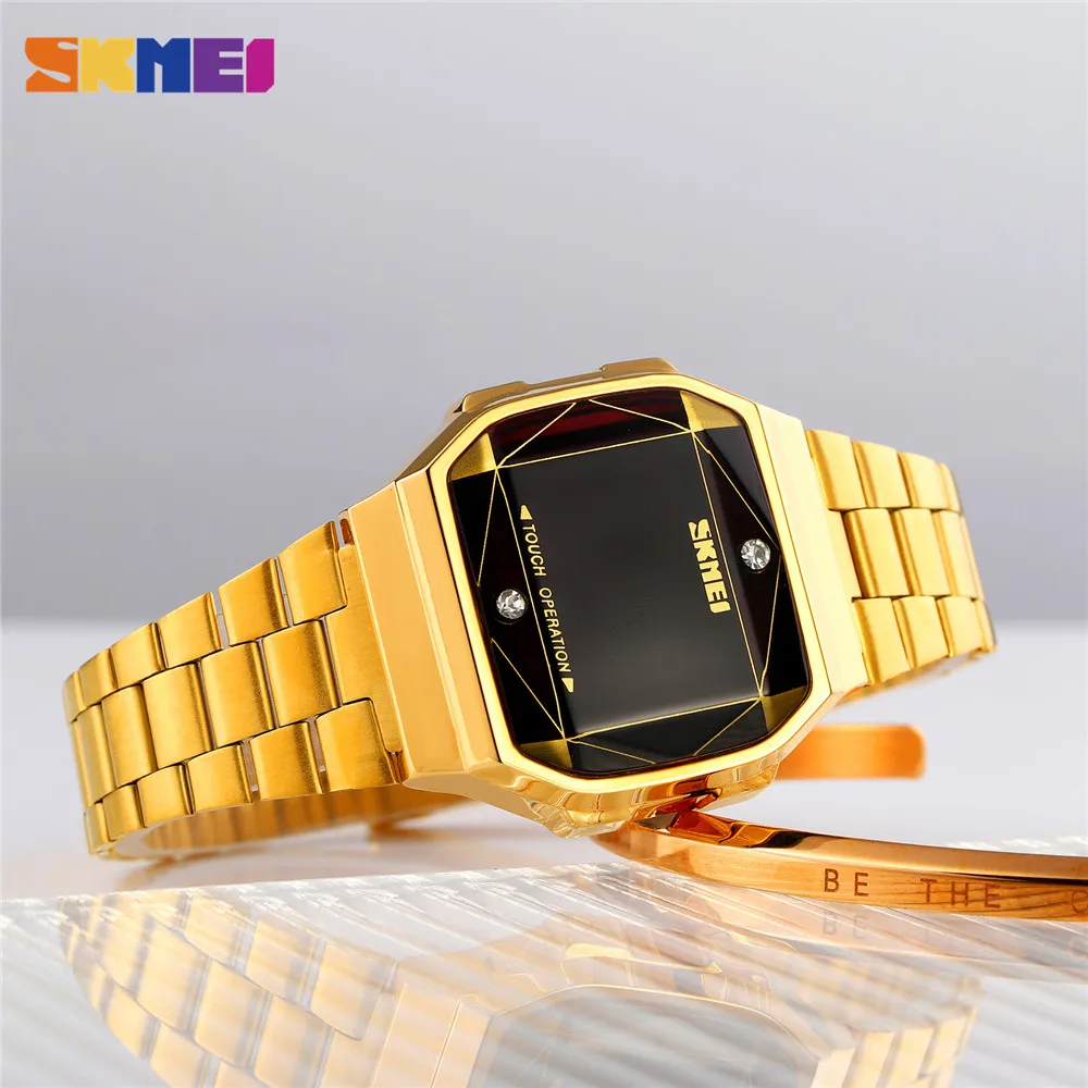 SKMEI Fashion LED Touch Screen Display Digital Women Watches Casual Waterproof Ladies Wristwatch Clock Relogio Feminino