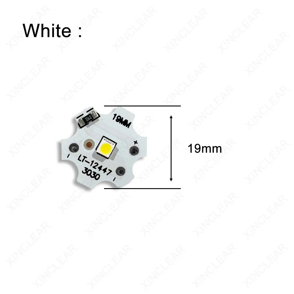 1W LED Chips DC12V 24V Lamp Board Chip Low Voltage LED Lamp Beads Dia 19mm White Light Warm White Light Source Board