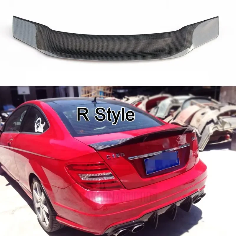 Duckbill Wing Style Carbon Fiber Rear Trunk Lip Spoiler for - W204 C180 C250 Coupe 2-Door C63 2008+
