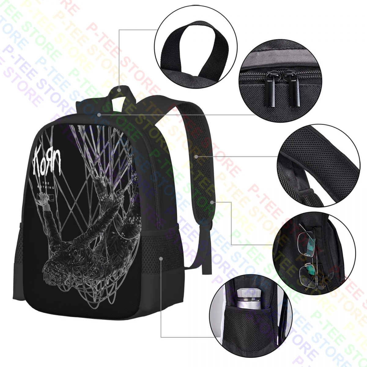 New Korn The Nothing Rock Band Nu Metal Winter Tour 2020Backpack Large Capacity Vintage School Sport Bag