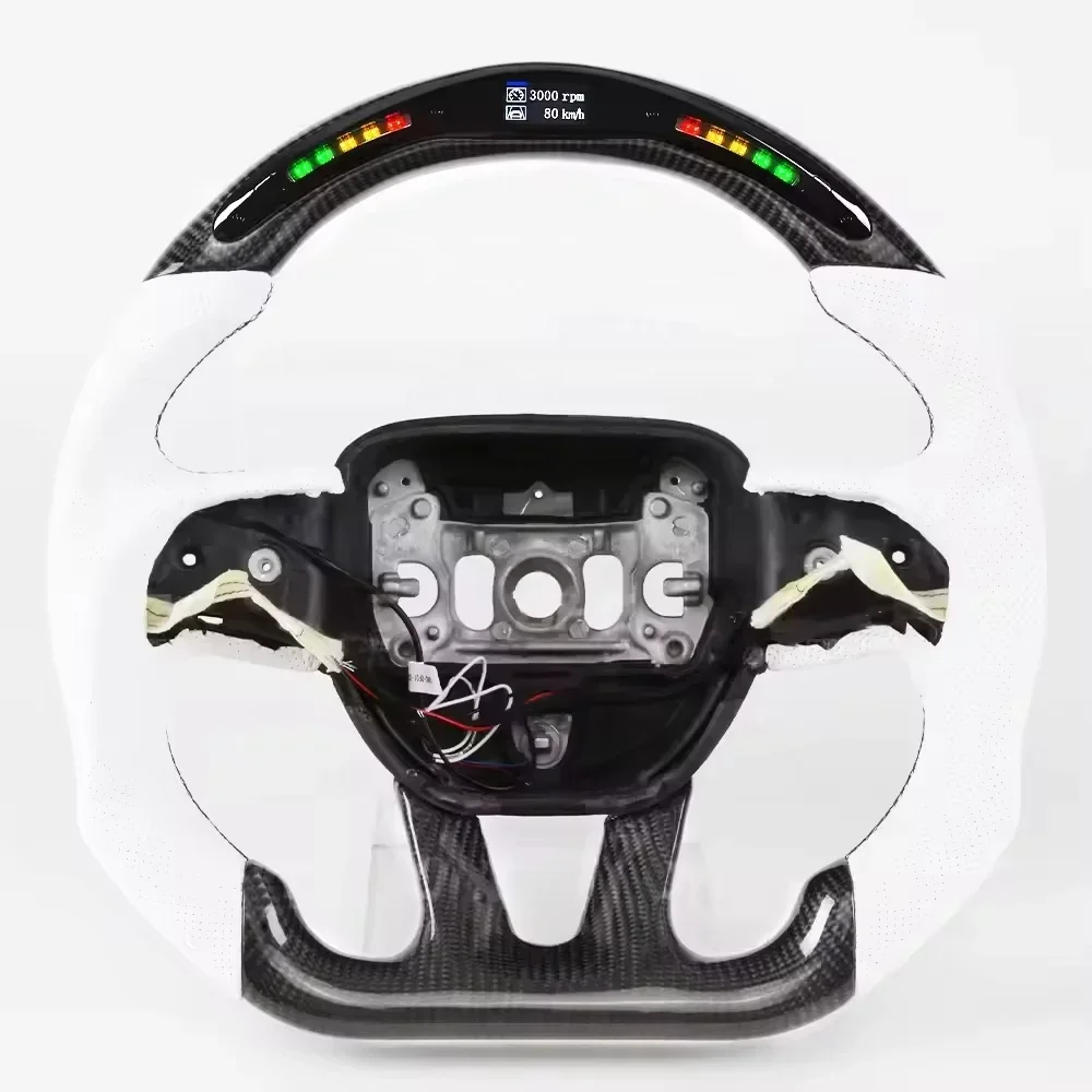 Fancy Customized LED Smart Steering Wheel Fit for Dodge 2015+ Charger Challenger Hellcat Durango SRT Real Carbon Fiber