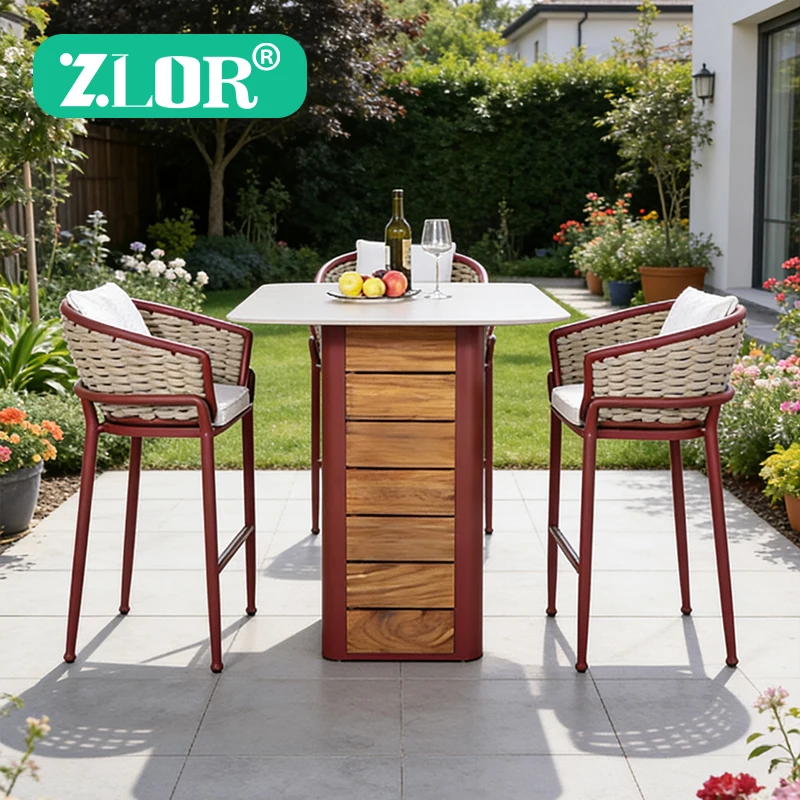 Aluminum Outdoor Table Set-Durable Waterproof UV-Resistant Finish Modern Design 3-Year Warranty Multi-Purpose Use