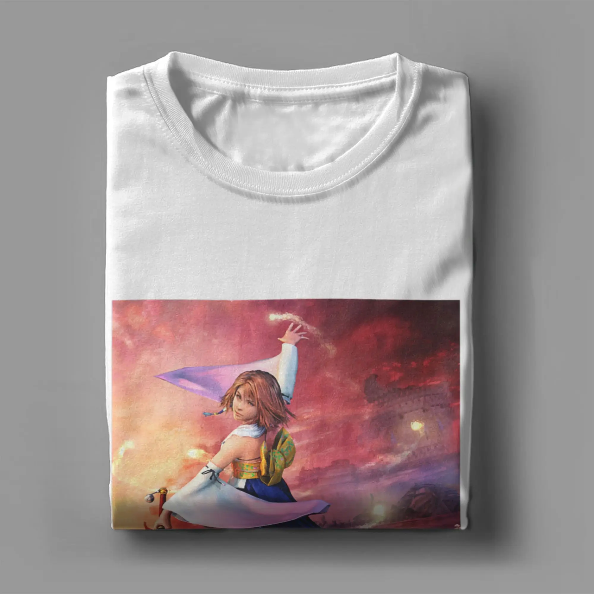 Final Fantasy Anniversary Collection FFX Yuna CG Art T-Shirt Summer  Vintage T Shirts 100 Cotton Hippie Tshirt For Men Clothing view 4