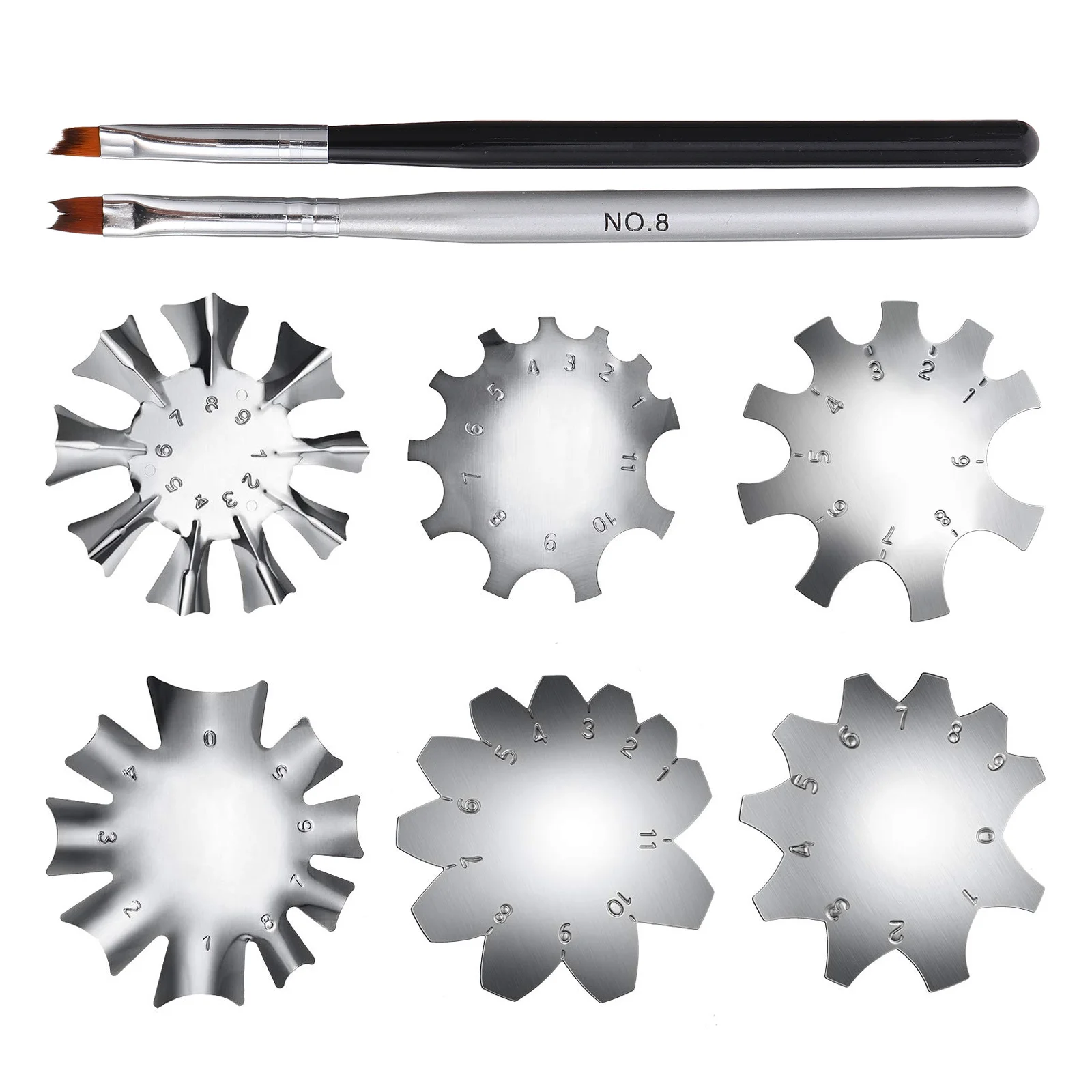 8 قطع من قالب قص الأظافر الاحترافي لتشذيب الأظافر الفرنسي، أداة تشذيب الأظافر المرنة وسهلة الاستخدام #6