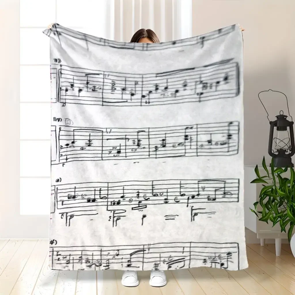 Beethoven Moonlight Sonata Blanket  Piano Sheet Music Flannel Throw