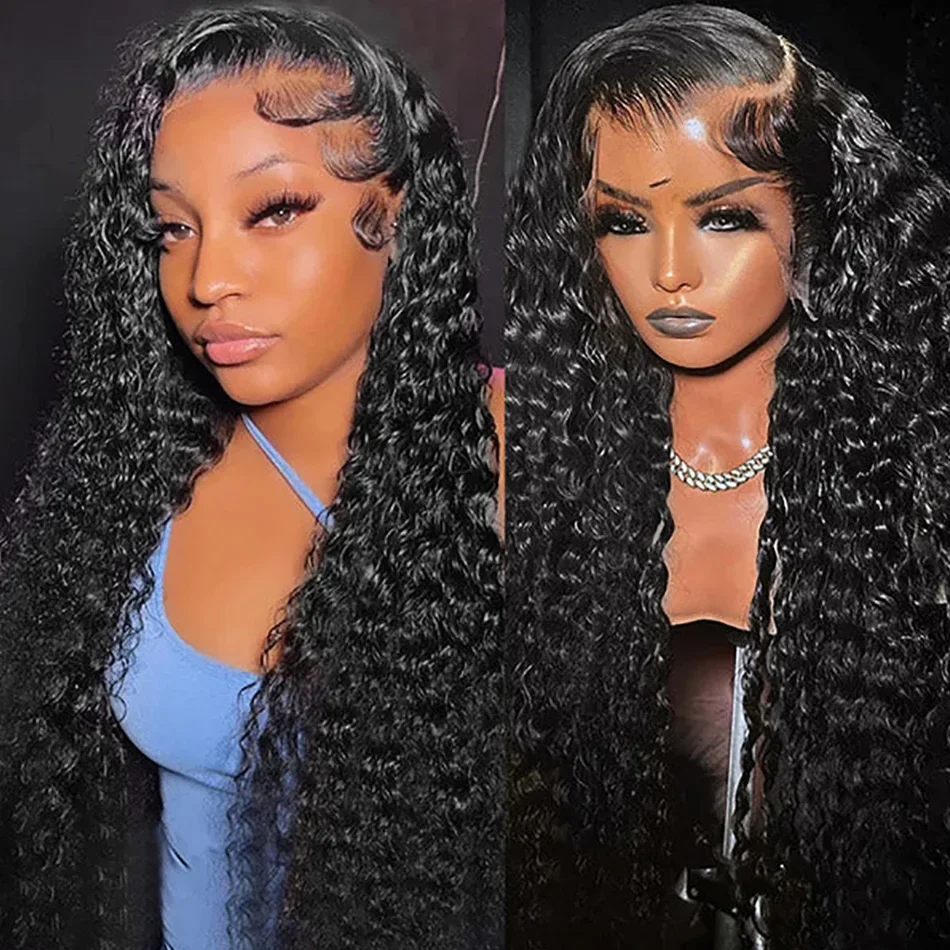 Brazilian Loose Curly 13x4 HD Lace Front Wig 36 38 Inch Transparent 13x6 Loose Deep Wave Frontal Human Hair Wigs 220 Density