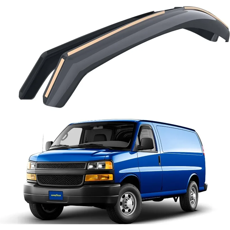 

Goodyear Shatterproof in-Channel Window Deflectors for () Express Van/GMC Savana 1996-2025, Rain Guards