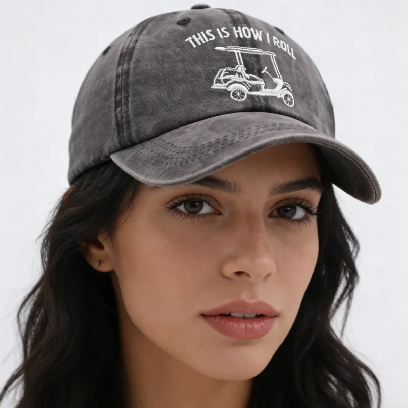

2 шт. Кепка для гольфа «This Is How I Roll Golf Cart», забавная регулируемая хлопковая джинсовая бейсболка для мужчин и женщин