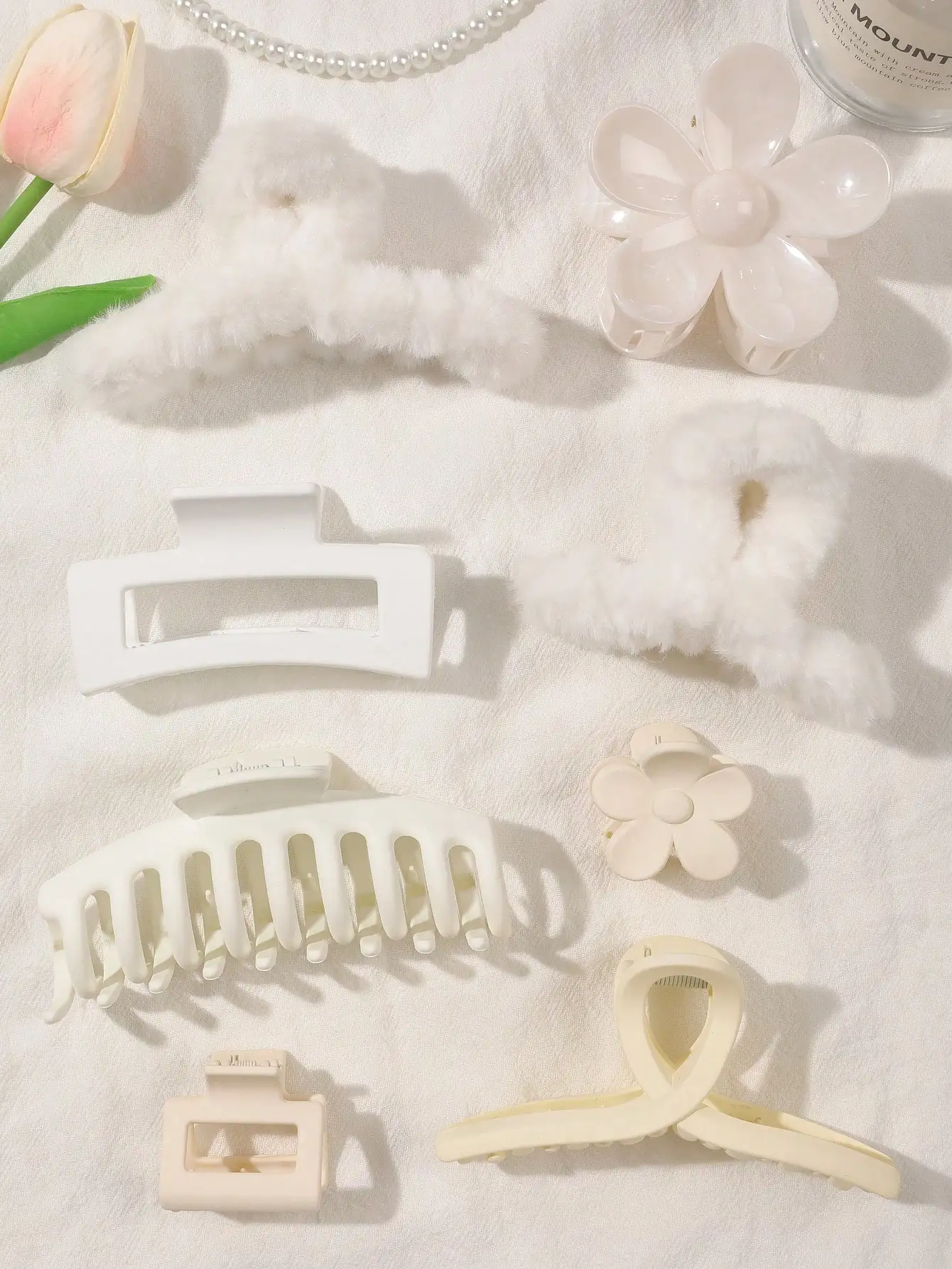 8 Stück Herbst-Winter-Rosa-Mode-Haarschmuck für Frauen, 4,9 Zoll große Haarklammern, matte Bananenklammer, starker Halt, Kieferklammer – Detail 18