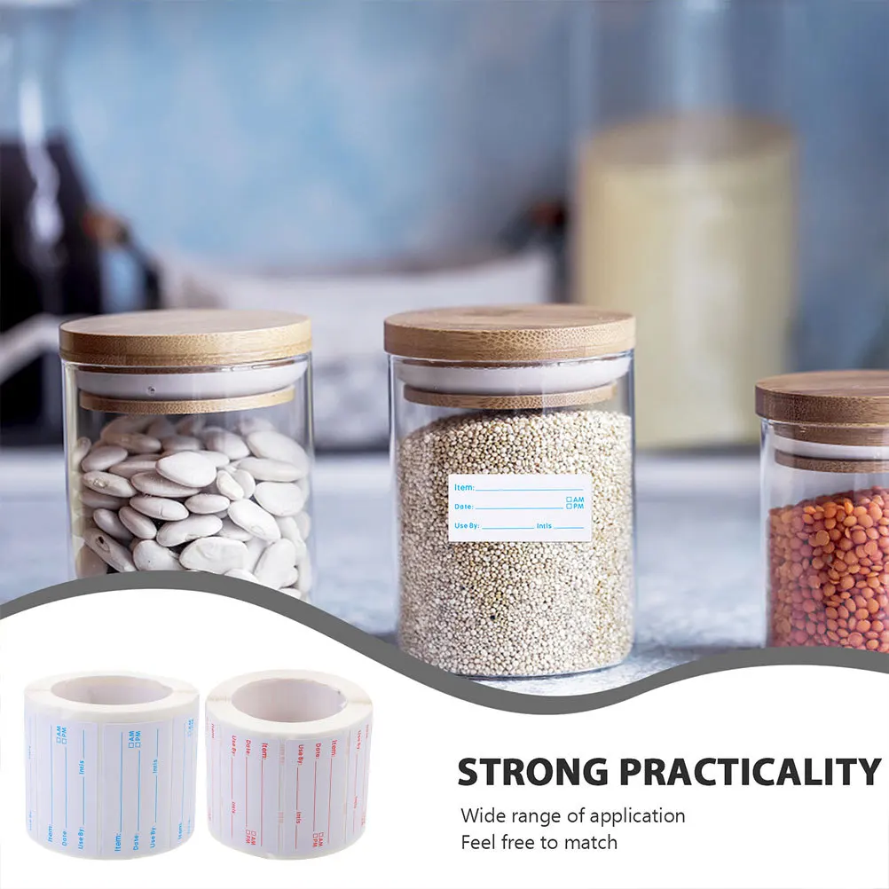 회전 라벨 2롤 쓰기 가능한 식품 스티커 용기용 자가 접착제 고기 야채 다양한 색상