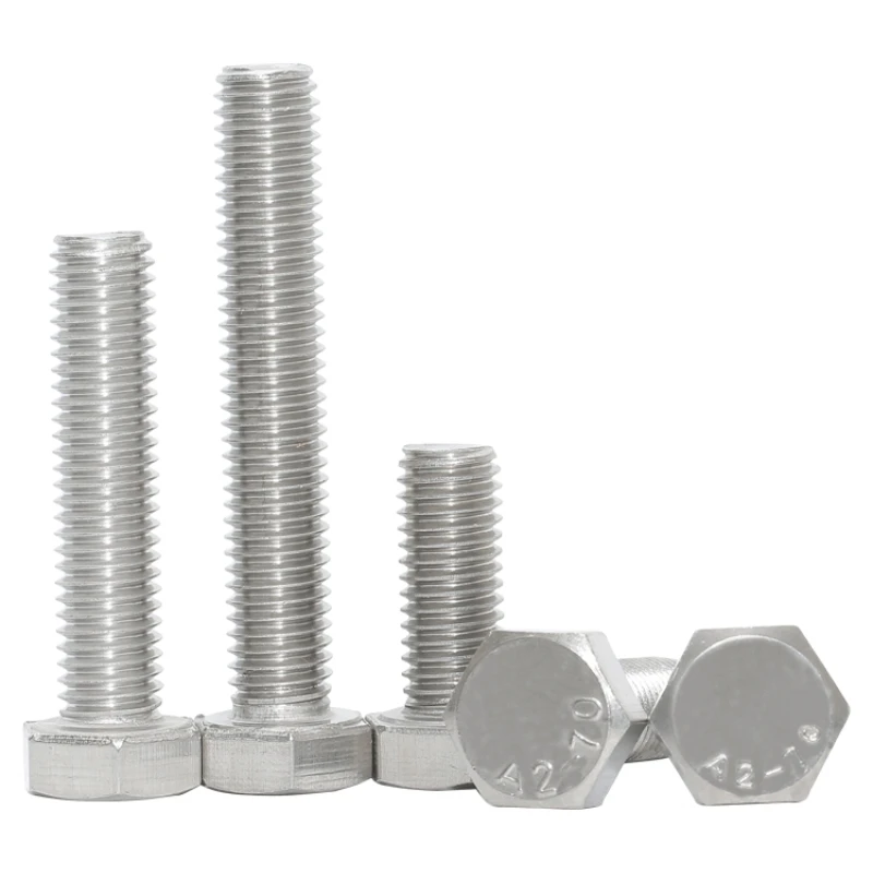 A2-70 304 Stainless Steel M14 M16 M18 M20 M22 M24 M12 Metric Thread DIN933 Outside Hex Head Bolt External Hexagon Head Screw