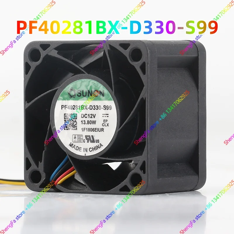 Original SUNON 4028 40X40X28MM 4CM PF40281BX-D330-S99 5V 24V 48V DC12V 13.80W PWM Fan