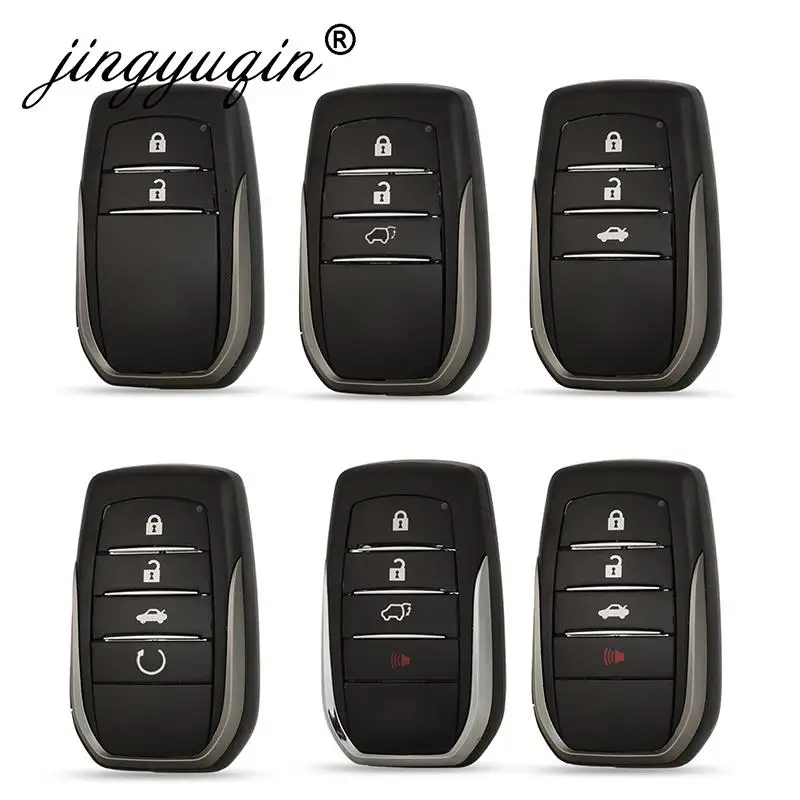 jinyuqin 2/3/4 Buttons Remote Key Fob Shell For Toyota Fortuner Prado Camry Rav4 Highlander Crown Smart Keyless Case Housing