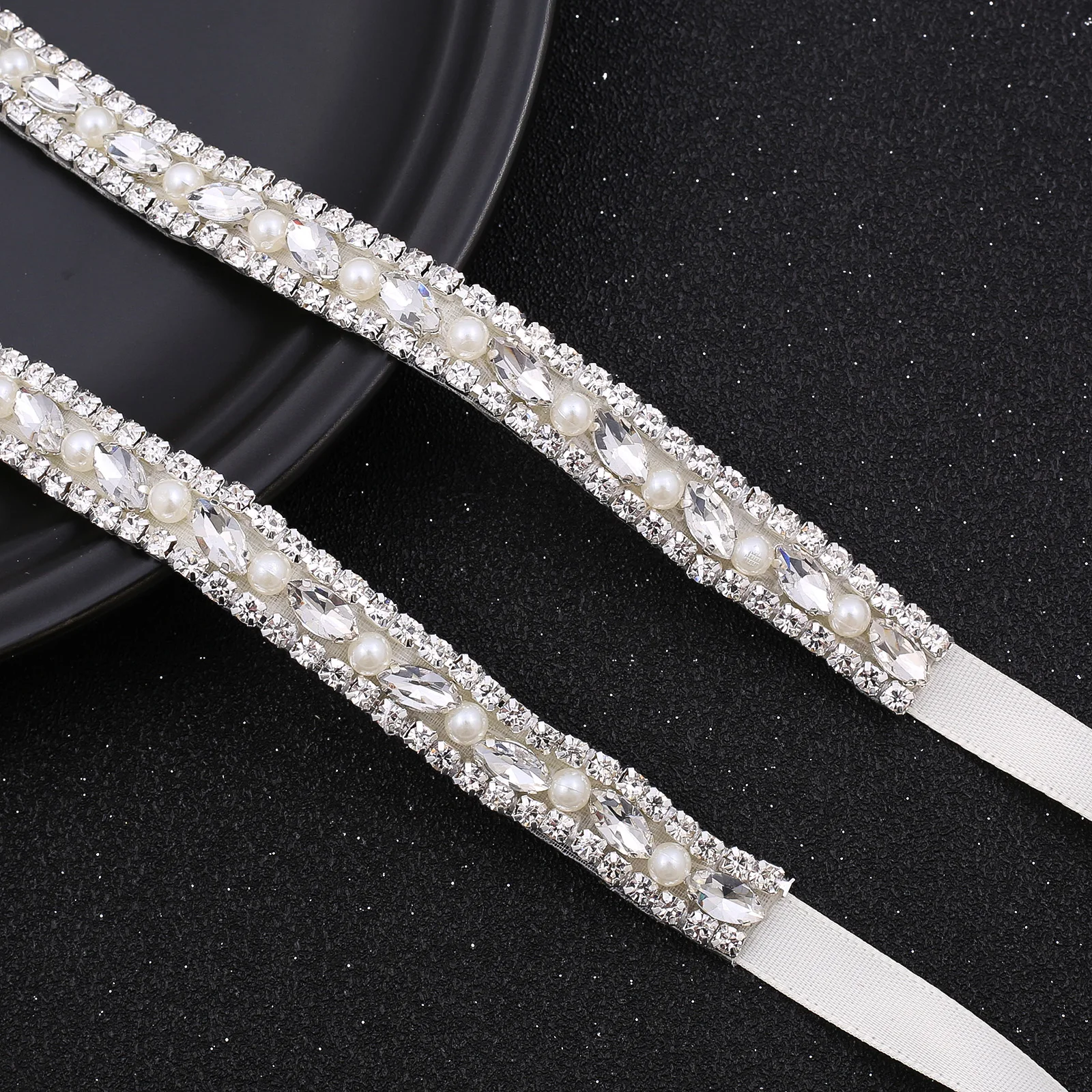 NZUK Bling Rhinestones Belts Crystal Bride Belt wedding dress thin belt for Evening party Dress Wedding Accessories