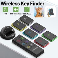 ABBREE Wireless Key Finder Anti Lost 1RF Transmitter 6 Receiver Tracking Device Find My Locator for Key Wallet Pet Luggage Child