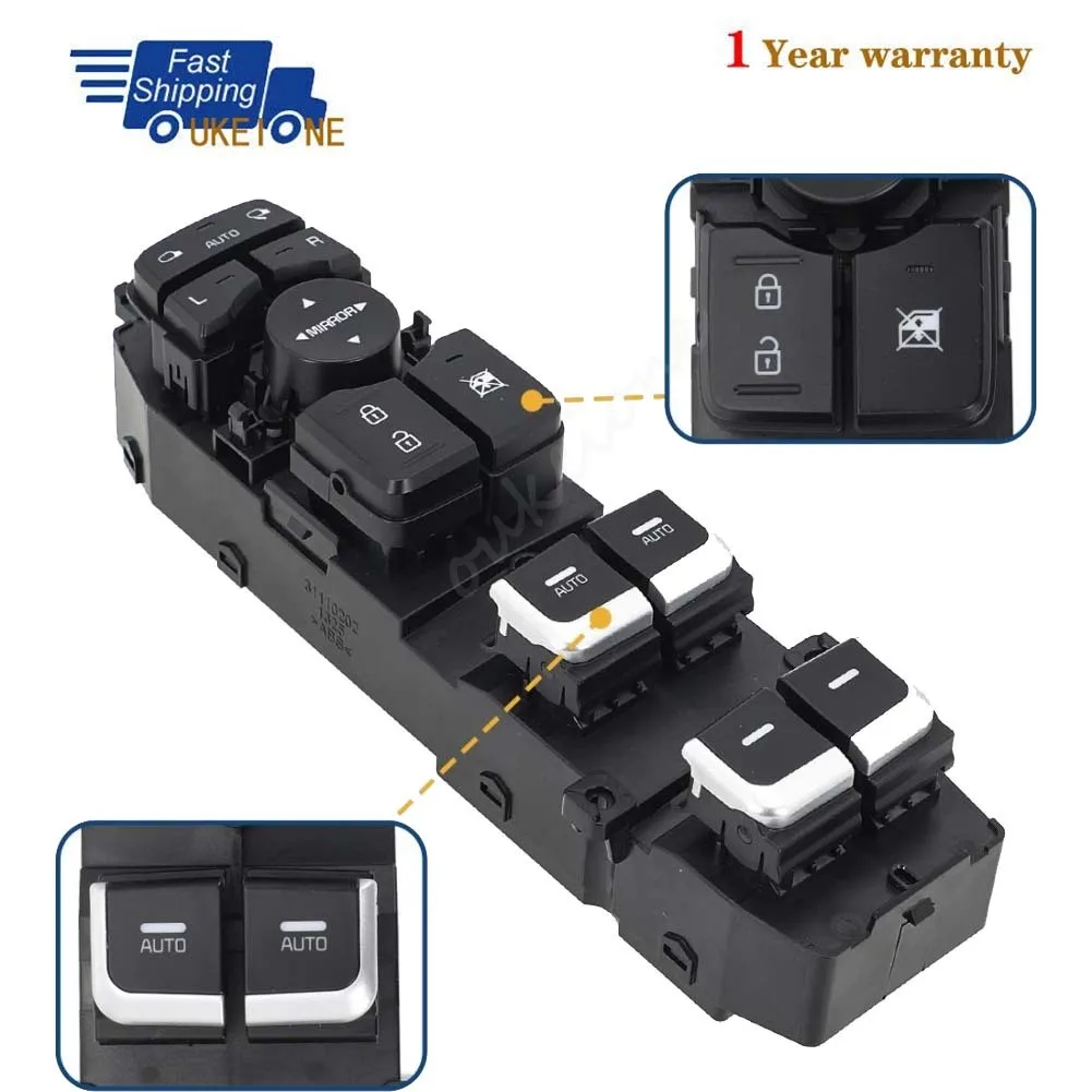 93571-C5200 For Kia Sorento 2015-2021 Front Left Master Driver Side Electric Power Lifter Window Switch Button Car Accessories