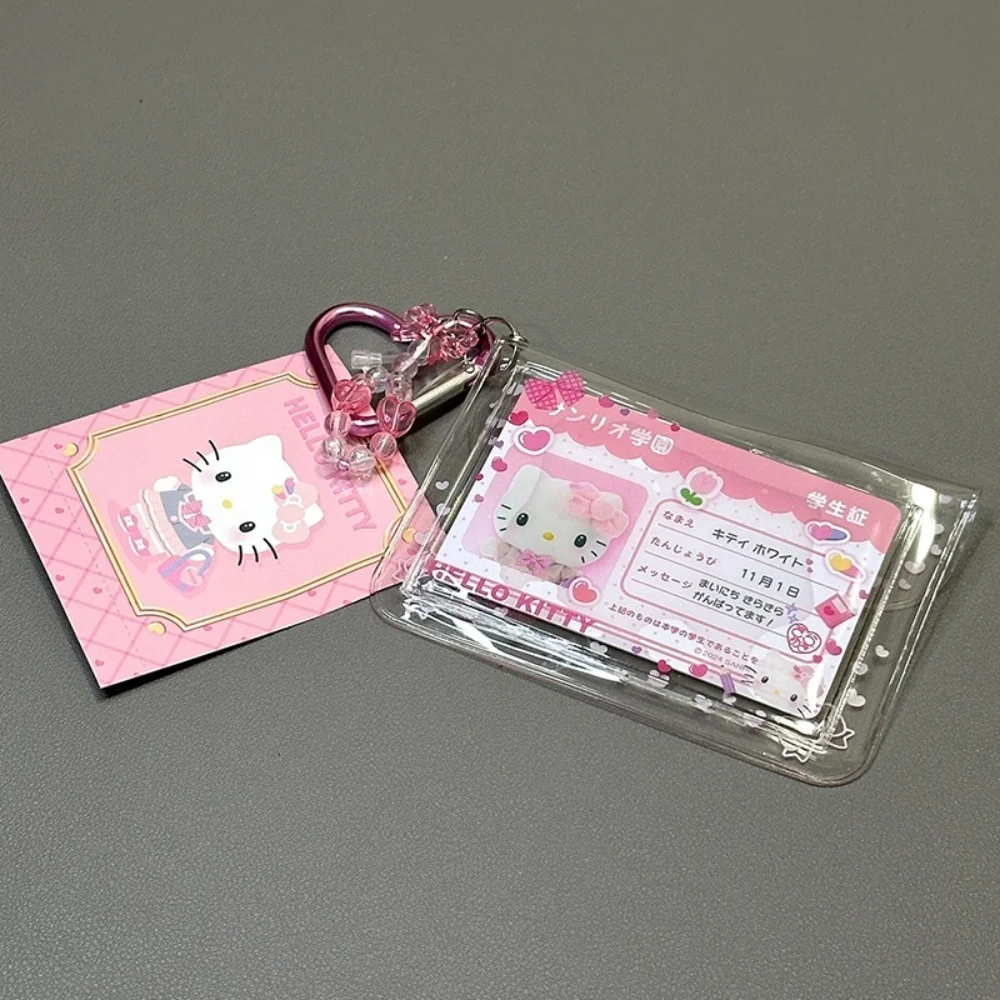 Kawaii Sanrio Card Bag Hello Kitty Kuromi Melody Cinnamoroll Student ID Card Pvc Transparent Storage Bag Girls Gifts image 5