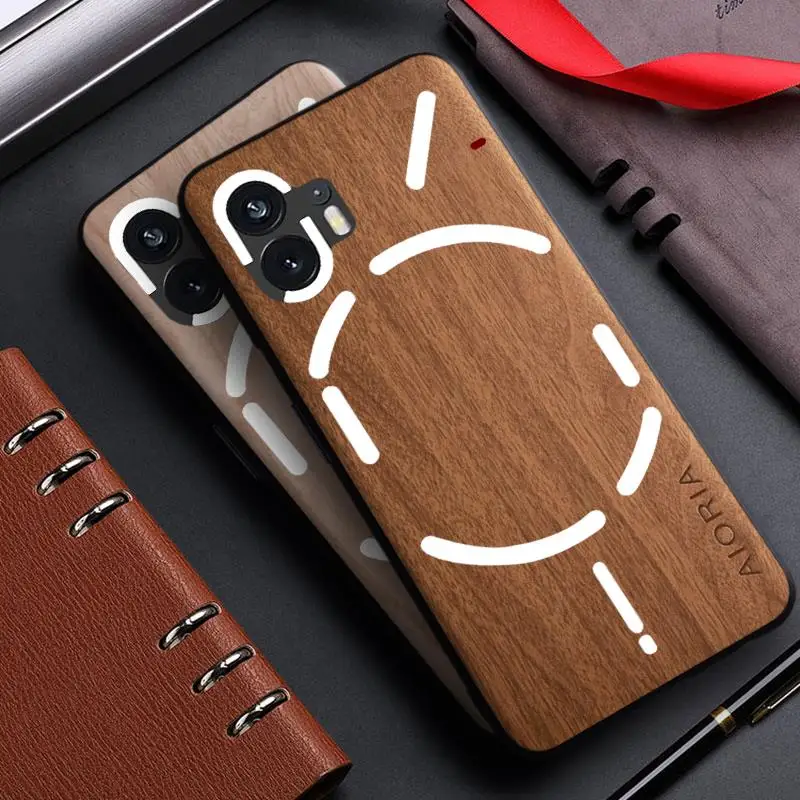 Case for Nothing Phone 2 2A Nothing Phone2A 1 2 funda bamboo wood pattern Leather cover for nothing phone1 phone2 phone 2a case