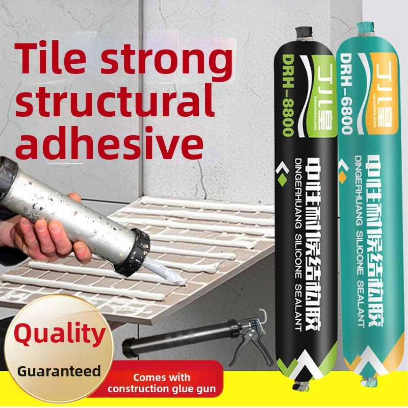 High-viscosity, high-strength, fast-drying tile-specific structural adhesive for marble baseboards