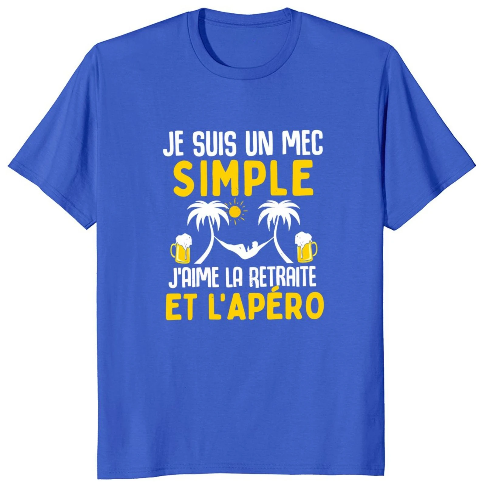 French Humor Retire Dad Papa Gift Vintage Men Clothing EU Size 100% Cotton Unisex T-shirt I Love Retirement And Beer T Shirt