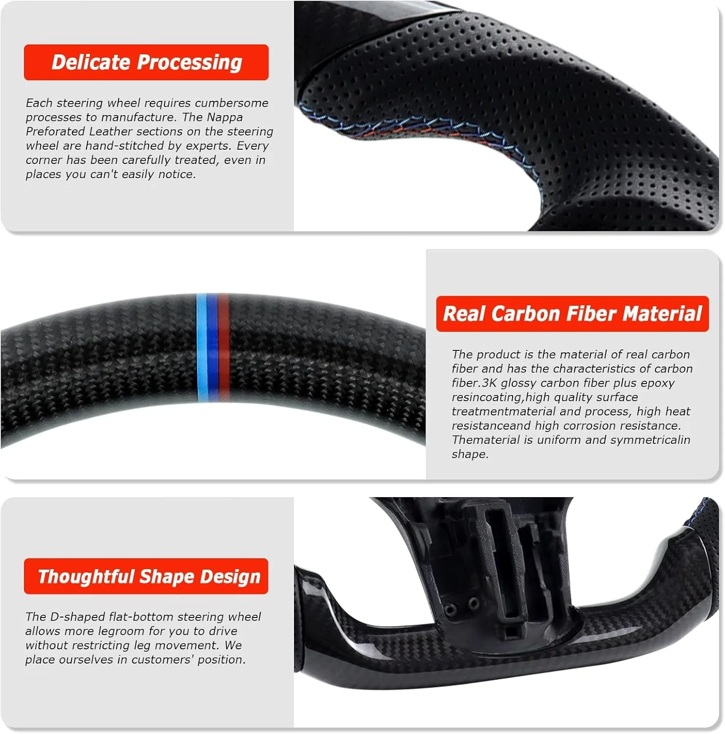 Real Carbon fiber Steering Wheel  fit for BMW F40/ F44/ G20/ G21/ G28/ G22/ Z series G29/ M2 F87/ M3 G80/ M4 F82 F83