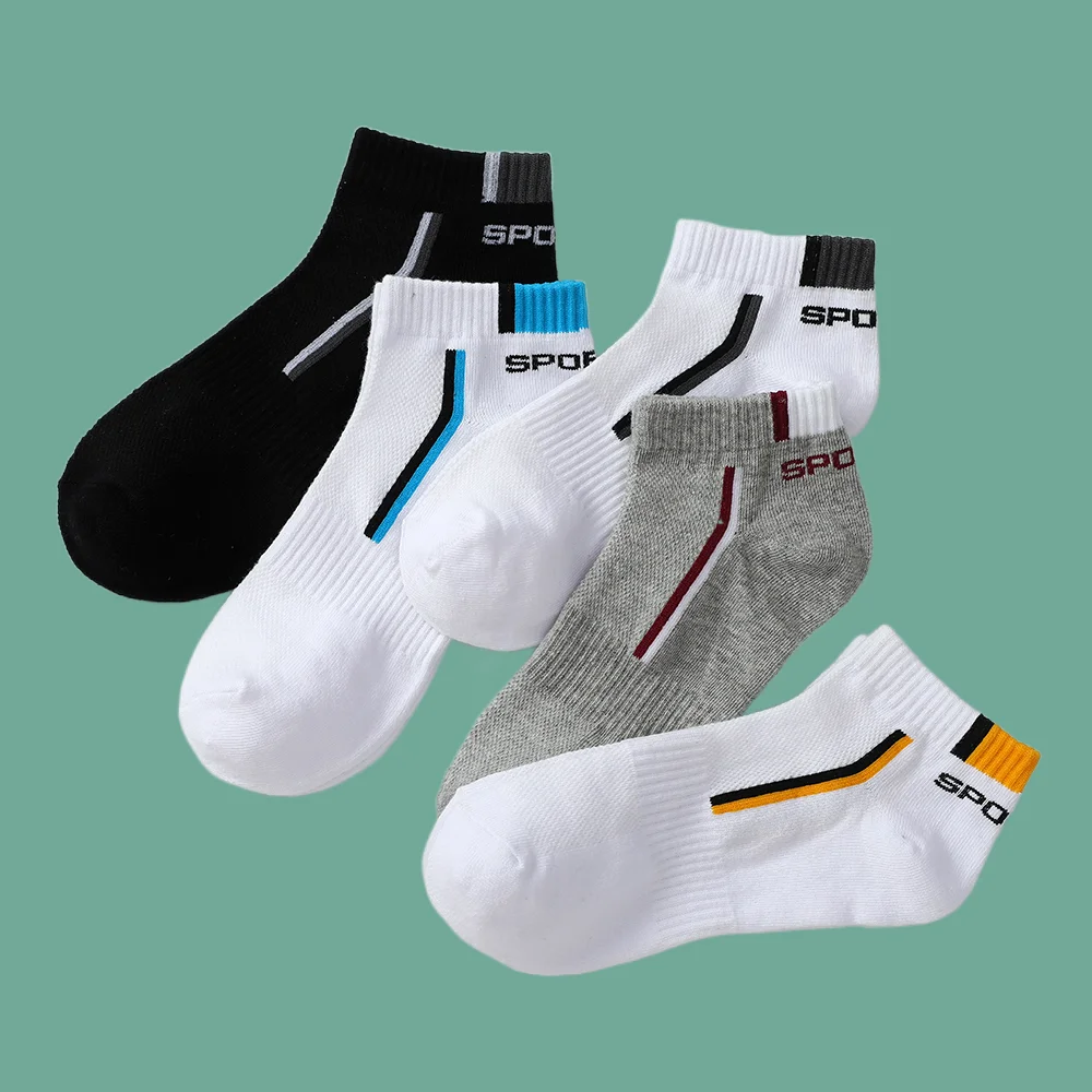 5/10 Pairs Black Casual Sports Socks Men's Cotton Socks Summer Men Socks Thin Cut High Quality Short Socks Fashion Ankle Socks