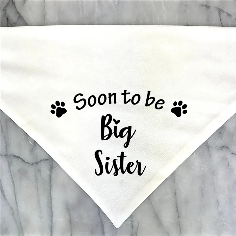 Big Brother Big Sister Dog Bandana annuncio di gravidanza Bandana per cani Gender Reveal Photo Prop Pet sciarpa accessori sciarpe per animali