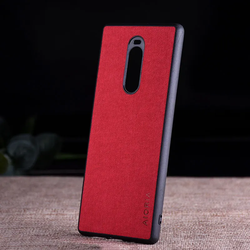 Case for Sony Xperia 1 coque Luxury textile Leather skin soft TPU hard PC phone cover for sony Xperia 1 case funda capa view 5