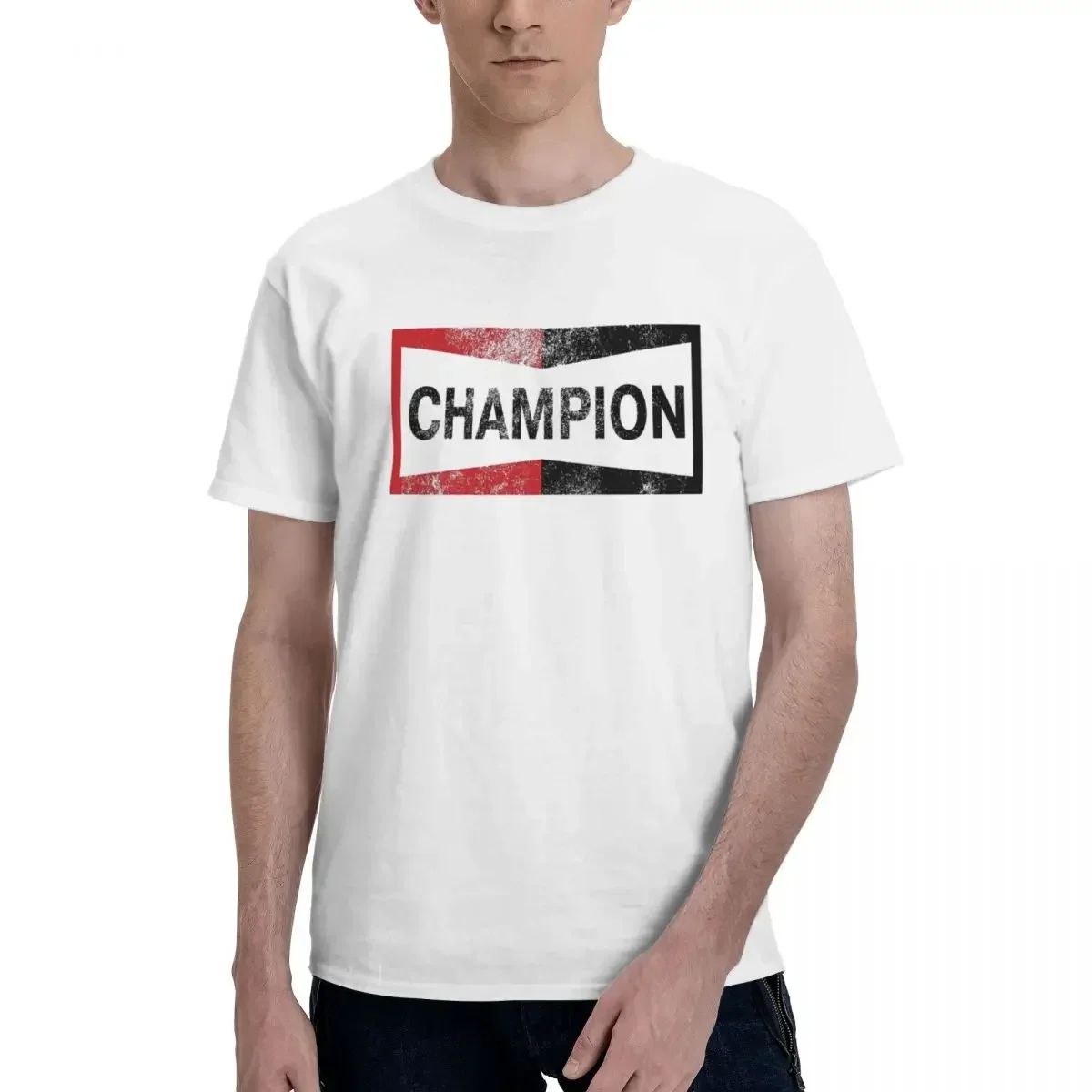 Champion Vintage Logo Printed T-shirt Men's Oversized Cotton T-shirt Men's and Women's Summer Fashion Short-sleeved Top