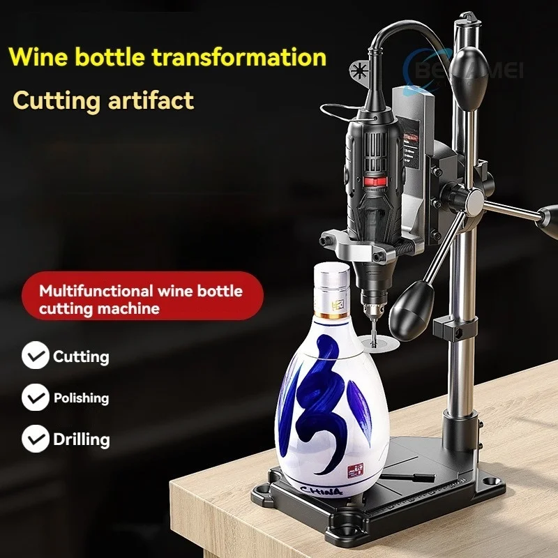 220V Multi-functional Wine Bottle Cutting Machine Small Ceramic Polishing Transformation Tool for Home Use
