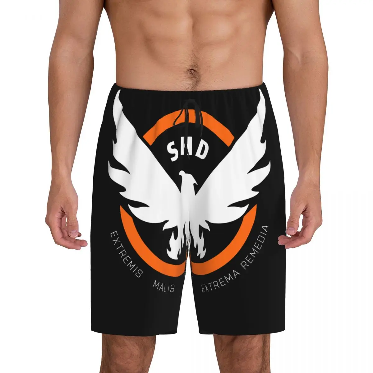 

Мужские короткие пижамные штаны Custom The Division 2 Shd Strategic Homeland Division, нижняя часть пижамы для сна и отдыха, шорты для сна