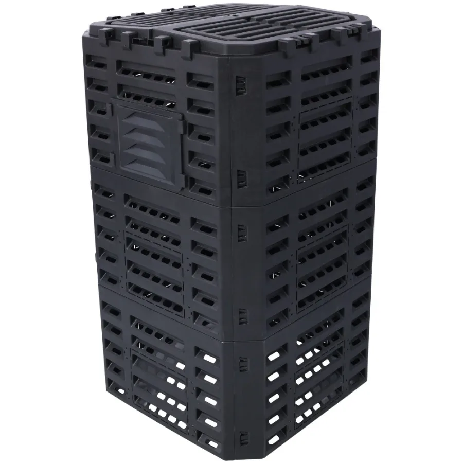 

Garden Composter Bin Made from Recycled Plastic 132 Gallons 500Liter Large Compost Bin Create Fertile Soil with Easy Assembly L