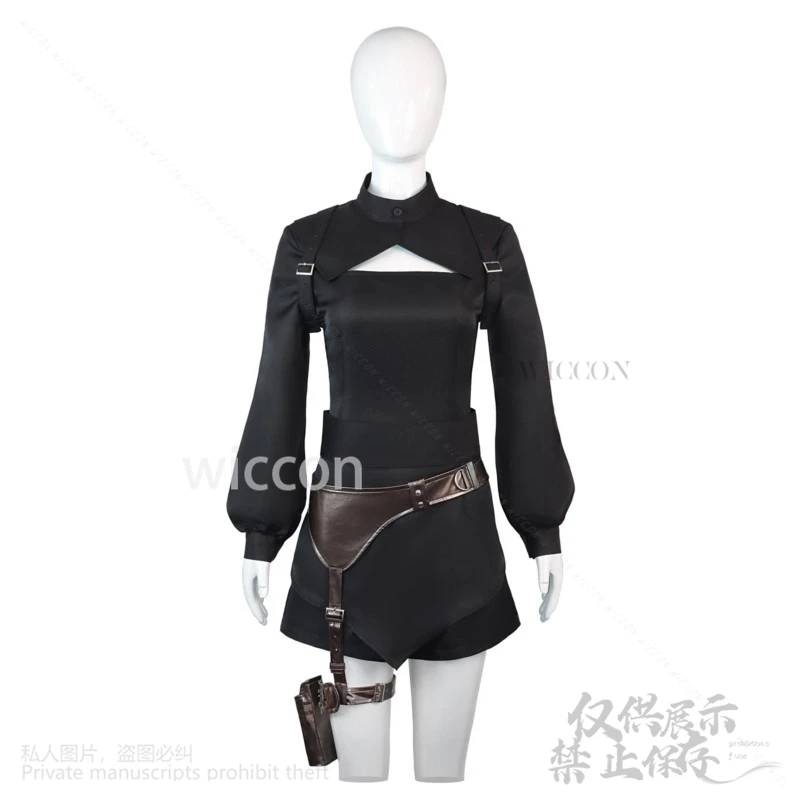 2025 جديد أنيمي الشكل الخاص بك تأثيري Echika Hieda زي المعركة السوداء موحدة حزام الباروكات جيراي كي القوطي لوليتا هالوين مخصصة