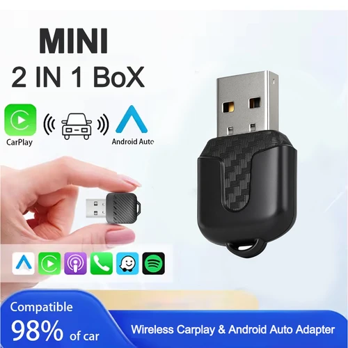 Adaptador inalámbrico Adaptador CarPlay y Android Auto 5Ghz WiFi USB Plug Play CarPlay inalámbrico