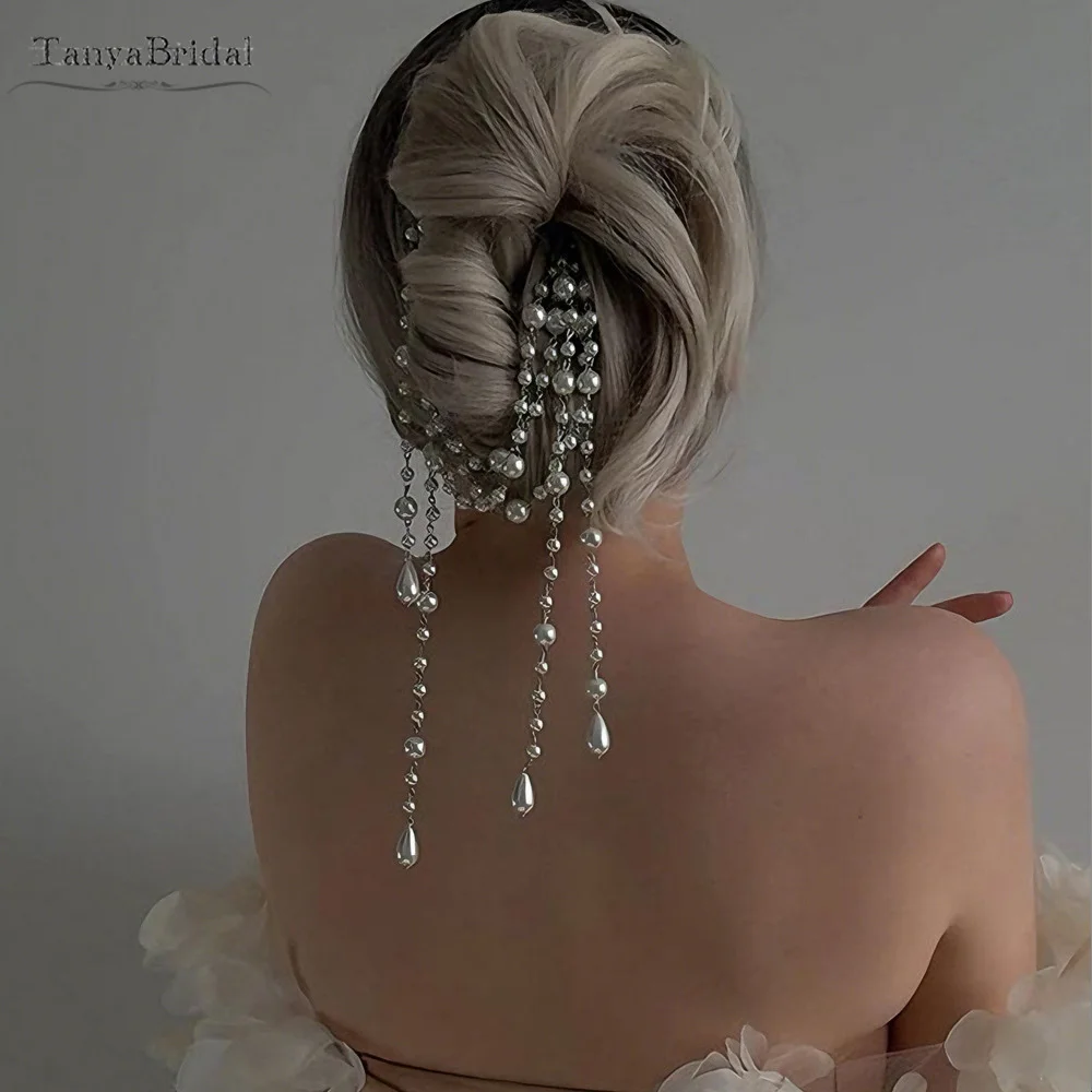 

Заколка для волос с жемчужной кисточкой, свадебные шиньоны, аксессуары для свадебных головных уборов DH022