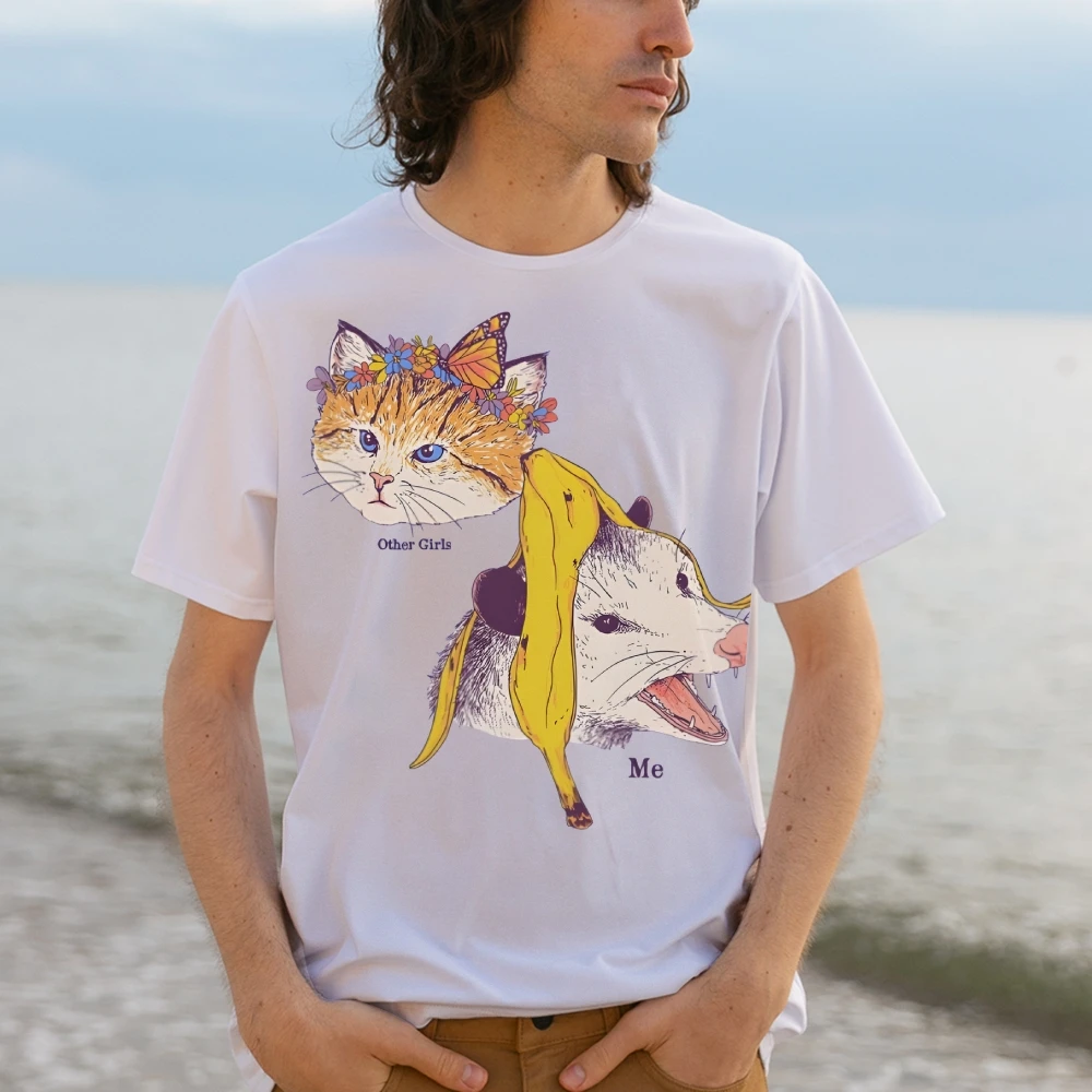 Zabawna koszulka graficzna \"Inne dziewczyny i ja\", zabawny top, krótki rękaw, na lato, koszulka mem, ubrania dla kobiet i mężczyzn.