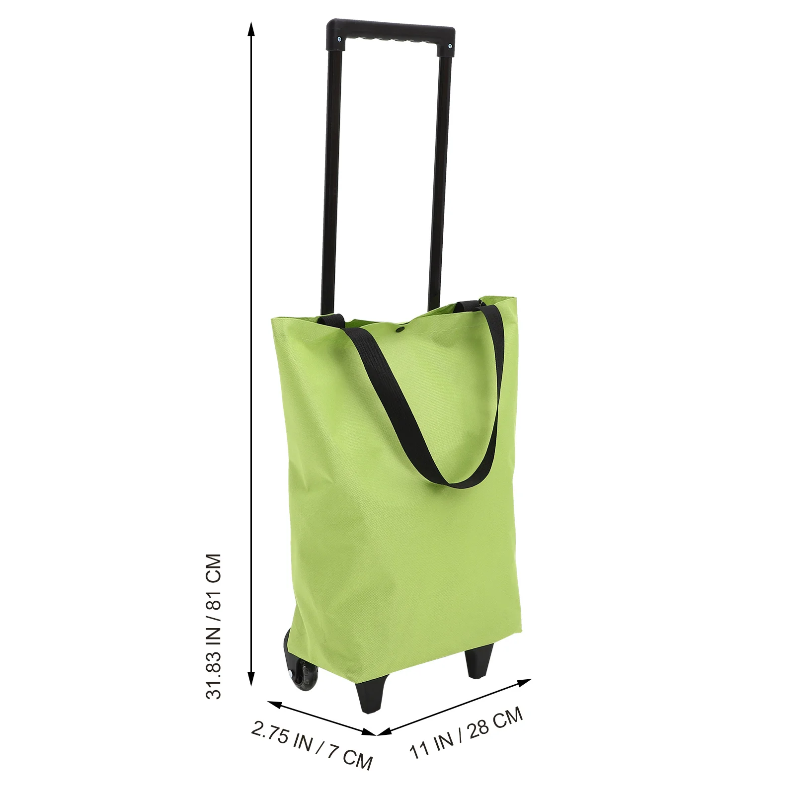 

Shopping Trolley Tote Bag Foldable Portable Shopping Cart Pull Handle Large Capacity Lightweight Rolling Tote Bag with Wheels