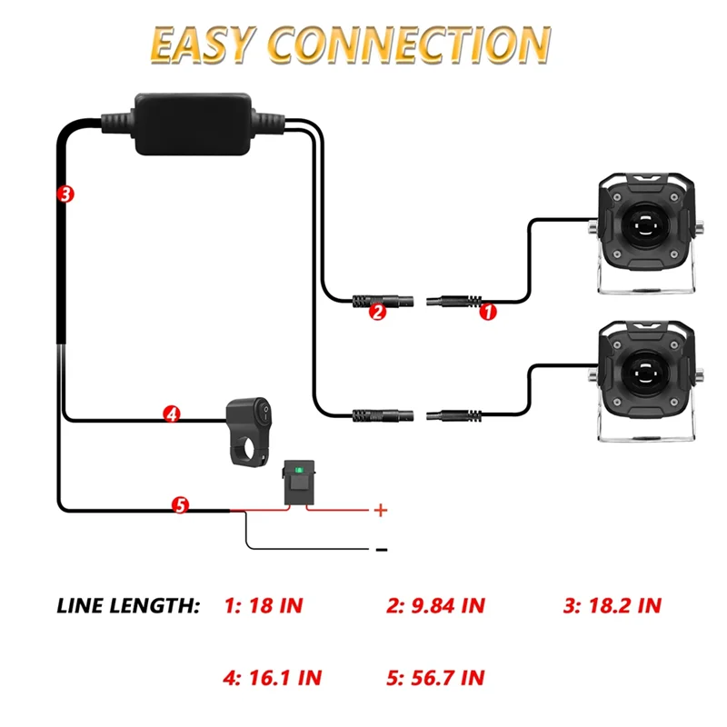 

LED Pod Lights With Wiring Harness Switch Kit, 60W 6000LM Amber/White Dual Color Driving Fog Auxiliary Work Lights Pod