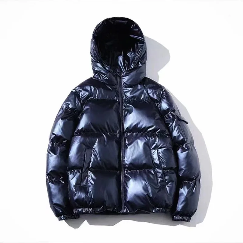 Winter Man Down Coat Fashion Thicken Simple Solid Color Glossy Men Jacket Windproof Long Sleeve Zipper Versatile Male Outerwear