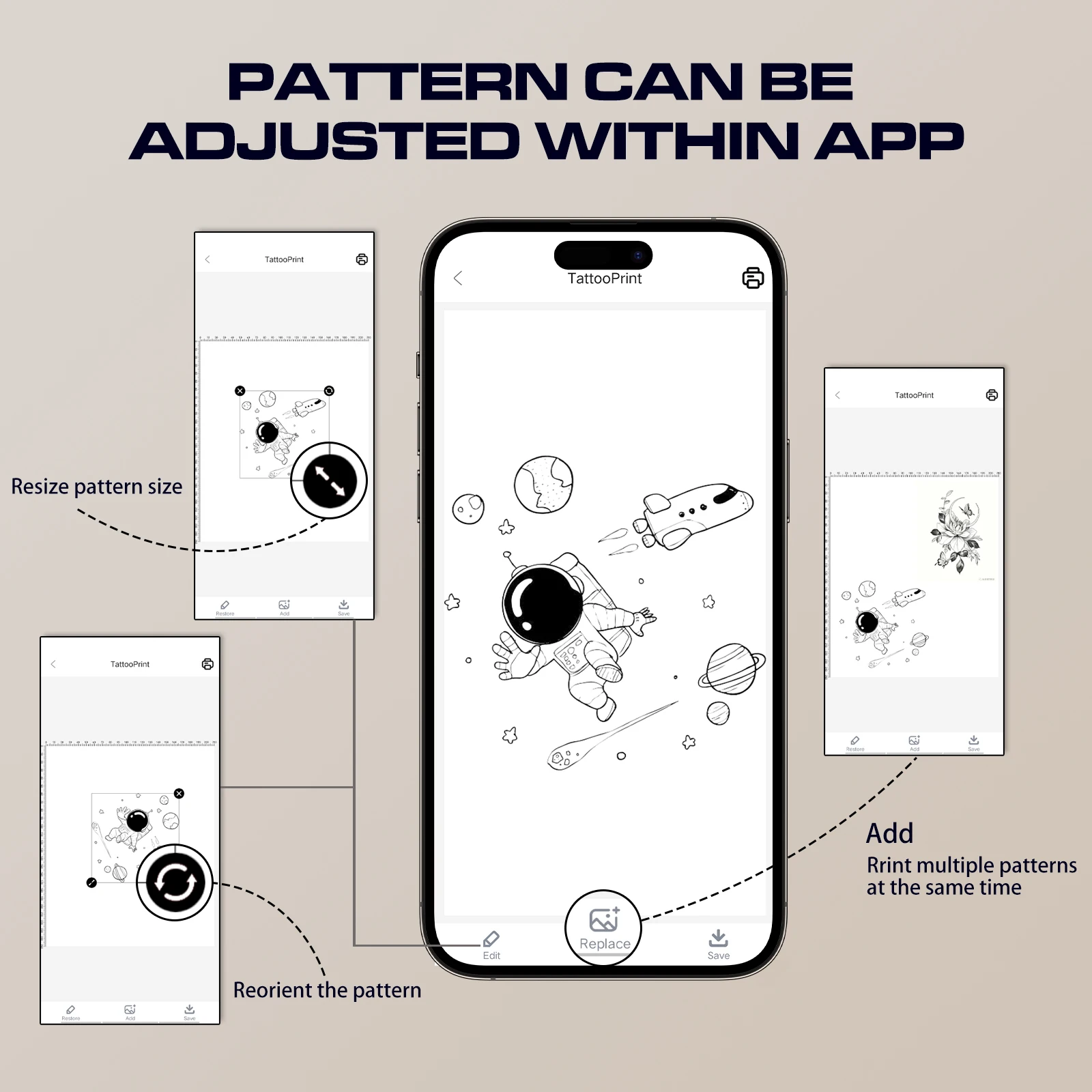 Imprimante de tatouage portable sans fil Bluetooth, modèle thermique, machine professionnelle, papier A4, compatible avec Android, iOS