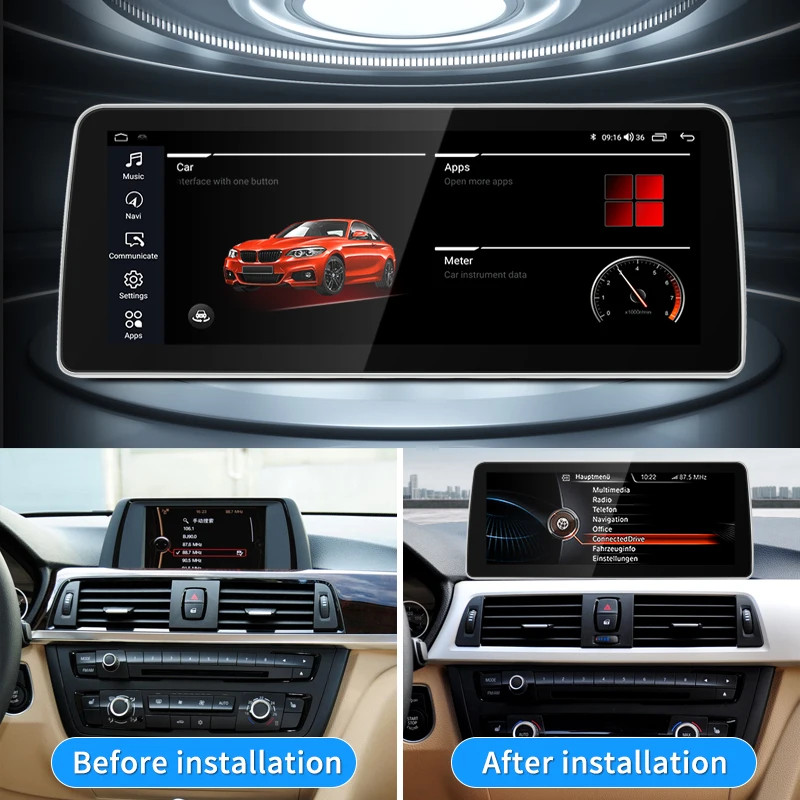 ID8 Android Auto Radio Car Central Multimedia Player Display Carplay For BMW 3\4 Series F30 F31 F32 F33 F34 F36 WIFI BT GPS Navi