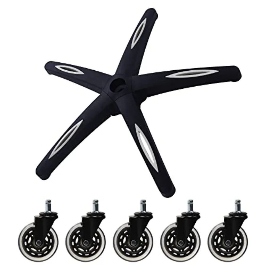 

28 inch Nylon Gaming Chair Base with 5 Casters Heavy Duty Boss Office Chair Base Part Replacement