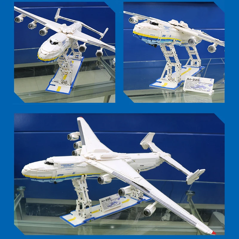 Klemmbausteine An-225 Transportflugzeug-Flugzeug-Bausteine-Set, JX57014, technisches Flugzeugmodell zum Sammeln, Geschenk für Kinder und Erwachsene, 6350 Teile