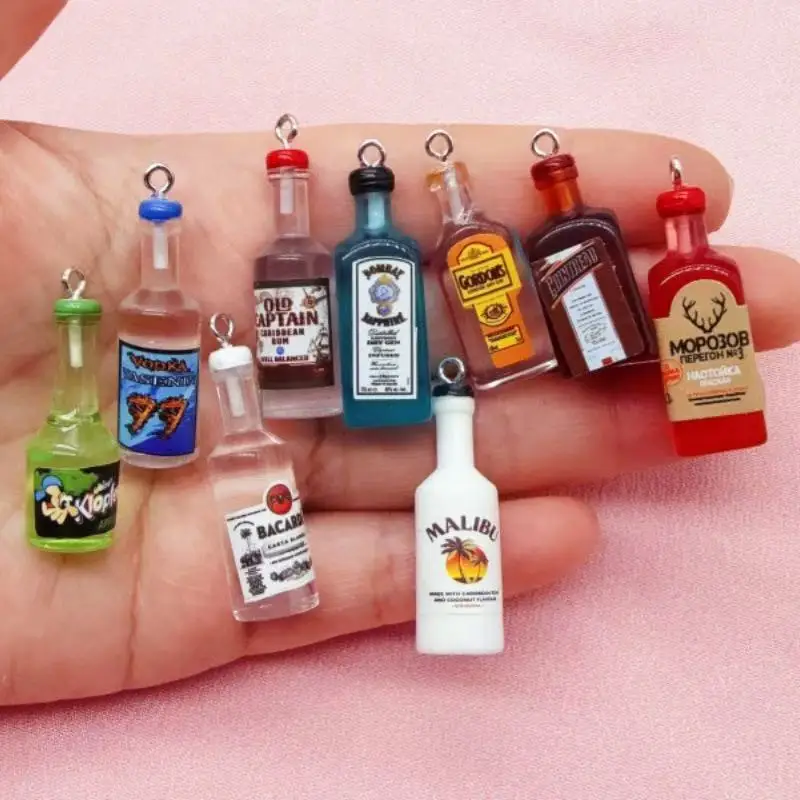 11pcs Mini Simulation Resin 3D Pendant Earrings Keychain Pendant DIY Accessories view 3